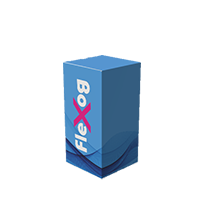 Box with two opposite flaps with a lock