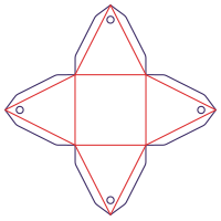 Pyramid box - rozkrój