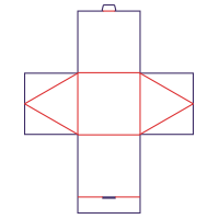 Triangular horizontal box - rozkrój