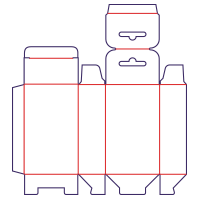 Box with one flap and hanger - rozkrój