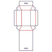 Trapezoidal box with a hanger - rozkrój