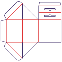 Triangular box with a hanger - rozkrój