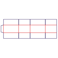 Four flap box - rozkrój