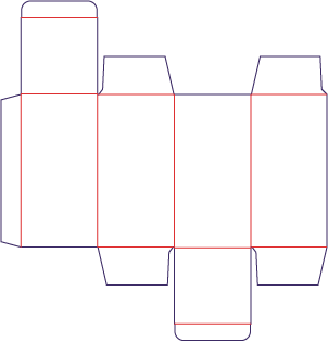 Box with two opposite flaps - rozkrój