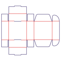 Die-cut box - rozkrój