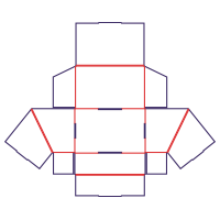 Box slanted tray - rozkrój