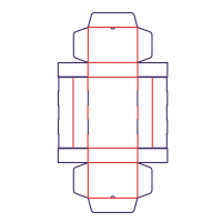 Box with 2 compartments - rozkrój