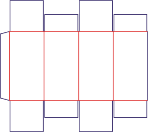 Four flap box - rozkrój