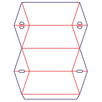 Polygonal pillow box - rozkrój